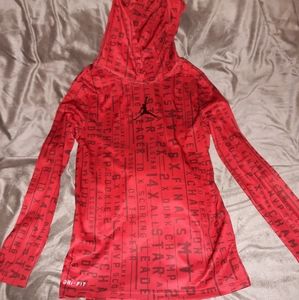 Jordan Boys Long Sleeve Hooded Shirt Size S